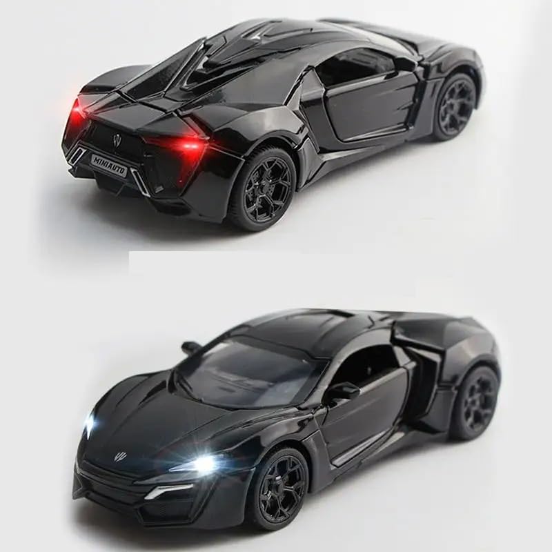 Image of Lykan Hyper Toy car Metal Die Cast Open Door Sports Car Toy for Boys with Light & Car Sound for Kids (Black)
