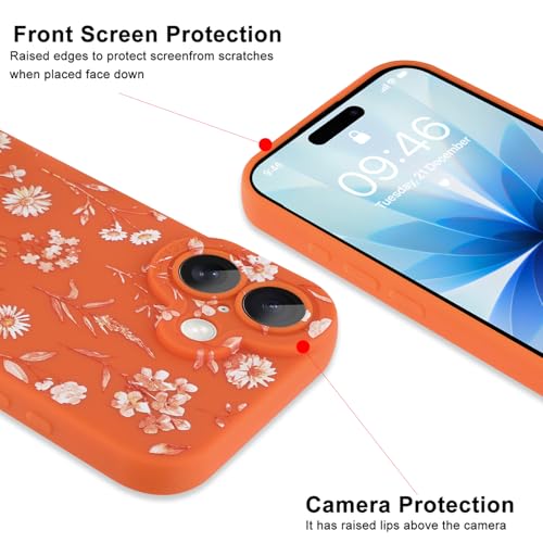 Image of ZIYE for iPhone 17 Case Orange Flower Pattern Phone Case