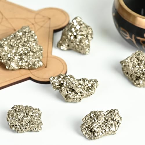 Image of ZAICUS Natural Pyrite Stone for Wealth (40-80g) - Authentic Mineral Specimen, Money-Attracting Healing Crystal, Raw Cluster for Abundance, Manifestation, and Reiki - Boost Positive Energy & Prosperity