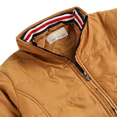 Image of Instafab Girl's Bomber Jacket |Warm Quilted Bomber Puffer Hood Jacket Coat Kids Jacket |Winterwear |Light Weight | Front Open | Full Sleeves |Handwash