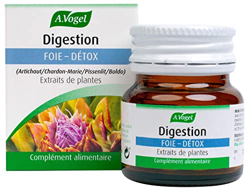 Digestion A.Vogel | Extrait de plante Artichaut, Chardon-Marie, Pissenlit, Boldo, Menthe | Foie et détox | 60 comprimés | Laboratoire Suisse Cover