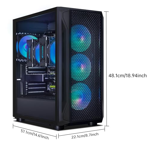 Image of STGAubron Dual CPU Gaming PC Desktop, Dual Intel i7 Xeon E5 up to 3.7GHz, Radeon RX 590 8G, 16G DDR4, 512G SSD, 600M WiFi, BT 5.0, RGB Fan x4, Windows 11 Pro