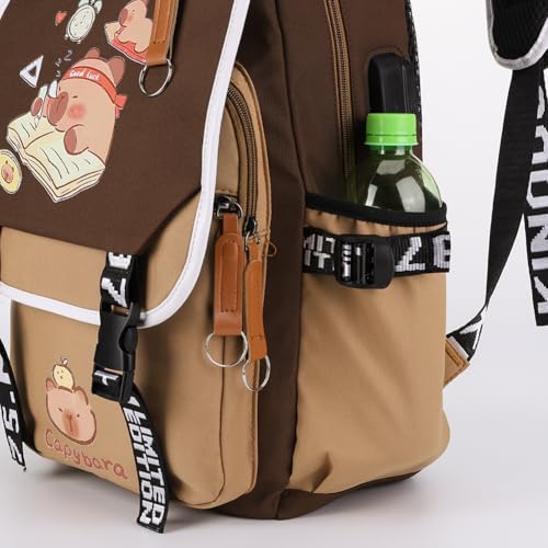 Image of Lushandy Capybara Backpack, Cute Capibara Backpacks Kawaii Kapibara Stuff Large Cartoon Capybara Bag Ita Bag