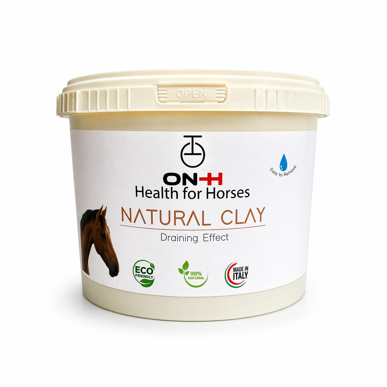 ON-H Natural Clay Argilla Verde per Cavalli 3 kg | Impacco Naturale per Muscoli, Tendini e Articolazioni | Effetto Rinfrescante | Ideale Dopo Allenamento, Gara e Lavoro Intenso Cavallo Sportivo