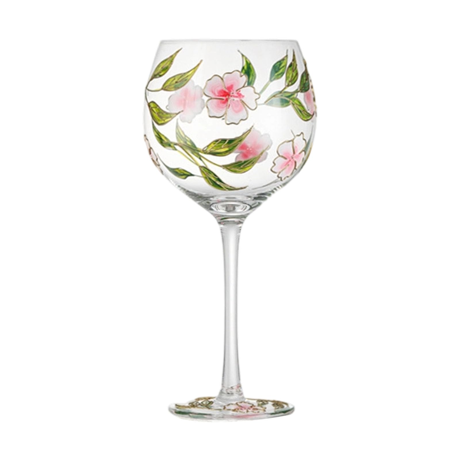 carotoe Creative Hand-Painted Crystal Wine Glass Transparency High-Arched Cup Glassware for Romantics Dinners Unique Wine Glass