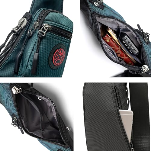 Image of NICGID Sling Bag Chest Shoulder Backpack Crossbody Bags Casual Daypack for Men Women, Dark Green-2620n, Small, Travel