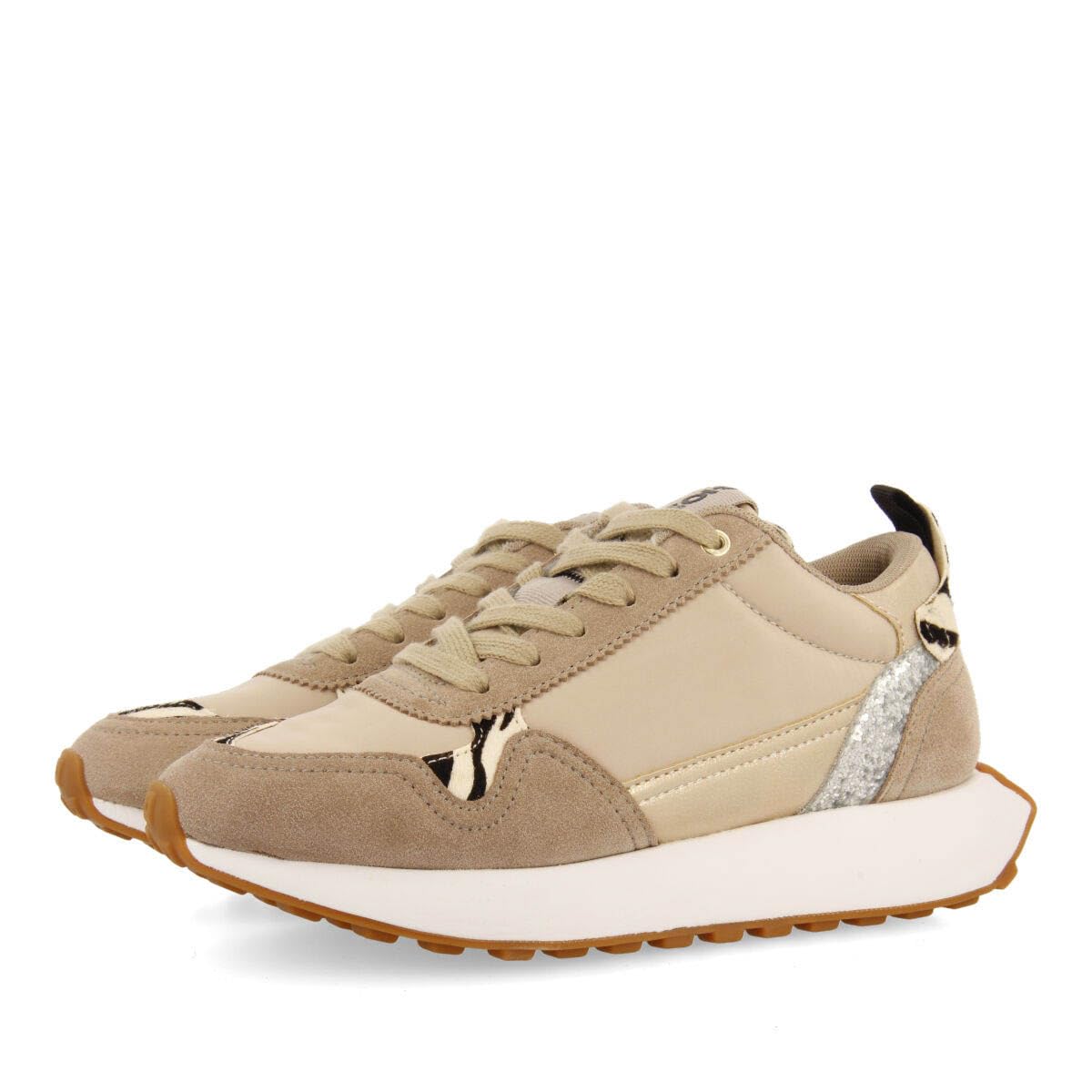 GIOSEPPO Sneakers Retro Beige con Print Animal para Mujer naestved