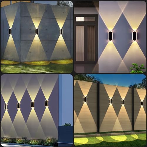 Solar Fence Lights Outdoor - 3000/4000/6000K 3 Modes, IP65 Waterproof Fence Lights Solar Powered, Up & Down Lighting Solar Wall Lights Outdoor for Backyard/Garden/Patio/Garage and Wall decor (8 pack) - Image 7