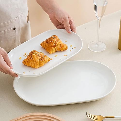 Miniatura 9 de Bandeja de sushi Bandeja blanca Bandeja para pasteles Bandeja de aperitivos Bandeja redonda para fregadero de cocina Bandeja de refrigerio Servidor