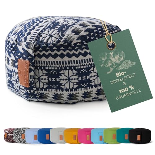 #DoYourYoga rundes Yogabolster - waschbarer Bezug, Bio-Dinkelspelz (KBA) Füllung, 30 x 15 cm, Yoga...