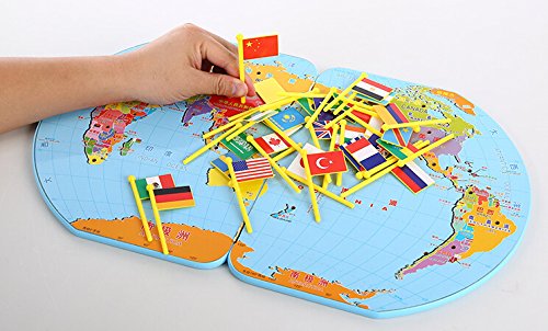 Buy Wisdomtoy Wooden World Map Flag Matching Puzzle Geography Educational Toy Gift For Kids Online At Low Prices In India Amazon In Map Flag Of The World