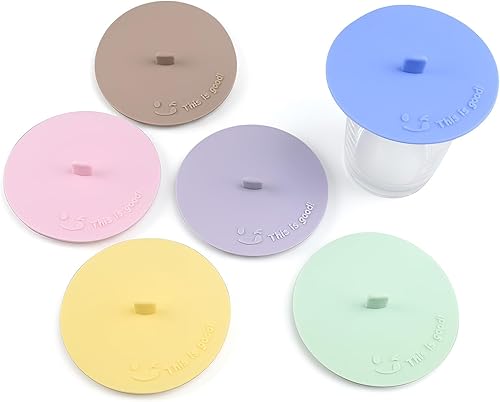 Fundas de silicona para bebidas, tapas antipolvo multicolores, bonitas tapas de silicona reutilizables para tazas, fundas universales de sellado