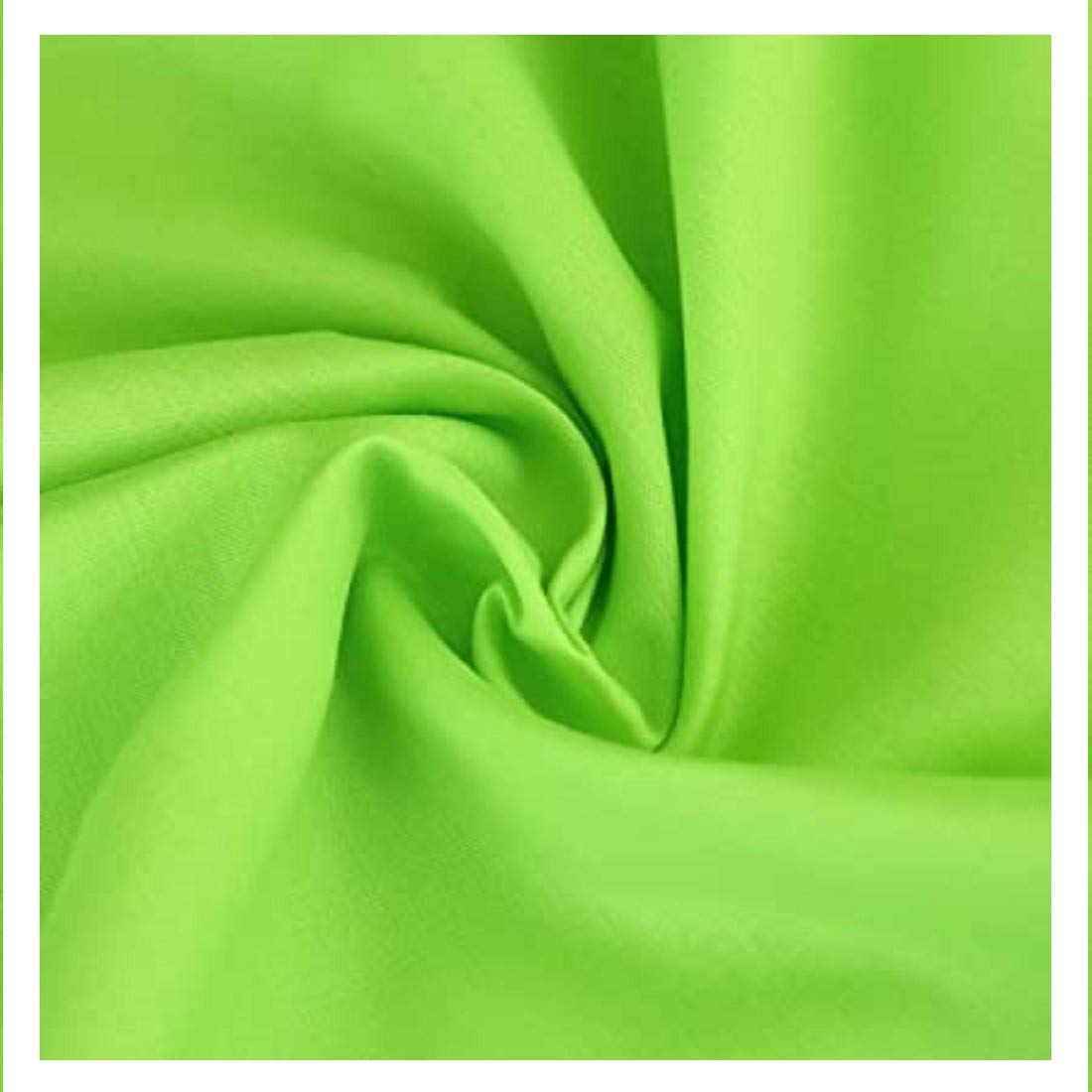 Dutis Green Such Textiles Lime Plain Polycotton Fabric (Per Metre)