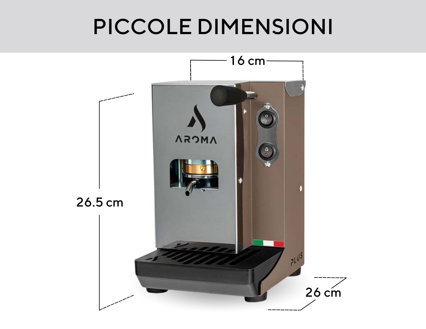 Aroma Plus+ Espressomaschine Kaffeepads ESE 44 (Taupe)
