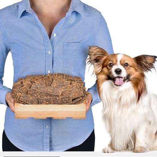 Hirschstreifen für Hunde | 1 kg ca. 52 Stück | Getrockneter Kausnack aus 100% Hirschfleisch | Naturbelassen & fettarm | Hundeleckerli ohne Zusatzstoffe (Kaninchen Trainingsstreifen 1kg)