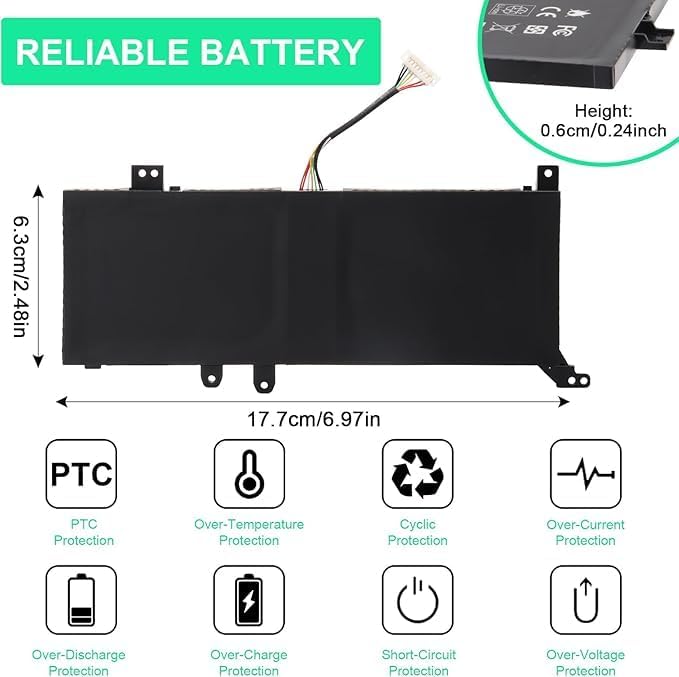 WISTAR C21N1818 Compatible Battery for ASUS C21N1818-1, X545FA, X509JA, X512DA, X409JA, X512FA P1402FA, P1402UA, P1402UB, Pro 14 R424FA Laptop Battery - Image 4