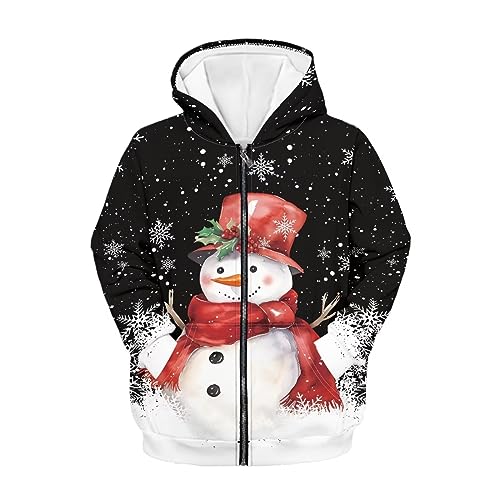 Xoenoiee Teens Zip Up Hoodie Kids Unisex Hooded Sweatshirts with Pockets Boys Girls Long Sleeve Jacket