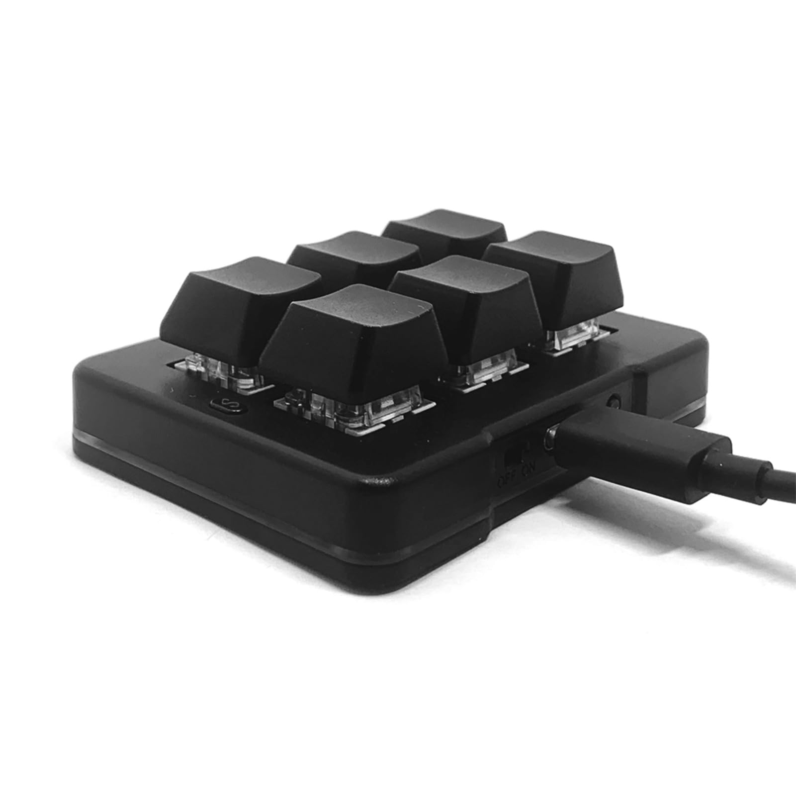 Cuifati Mini Clavier 6 Touches, Clavier Macro RVB personnalisé Programmable, Double Mode Filaire sans Fil 2,4 G, Commutateur Bleu, Jeu Mécanique à Une Main pour Jeu D'étude de Travail