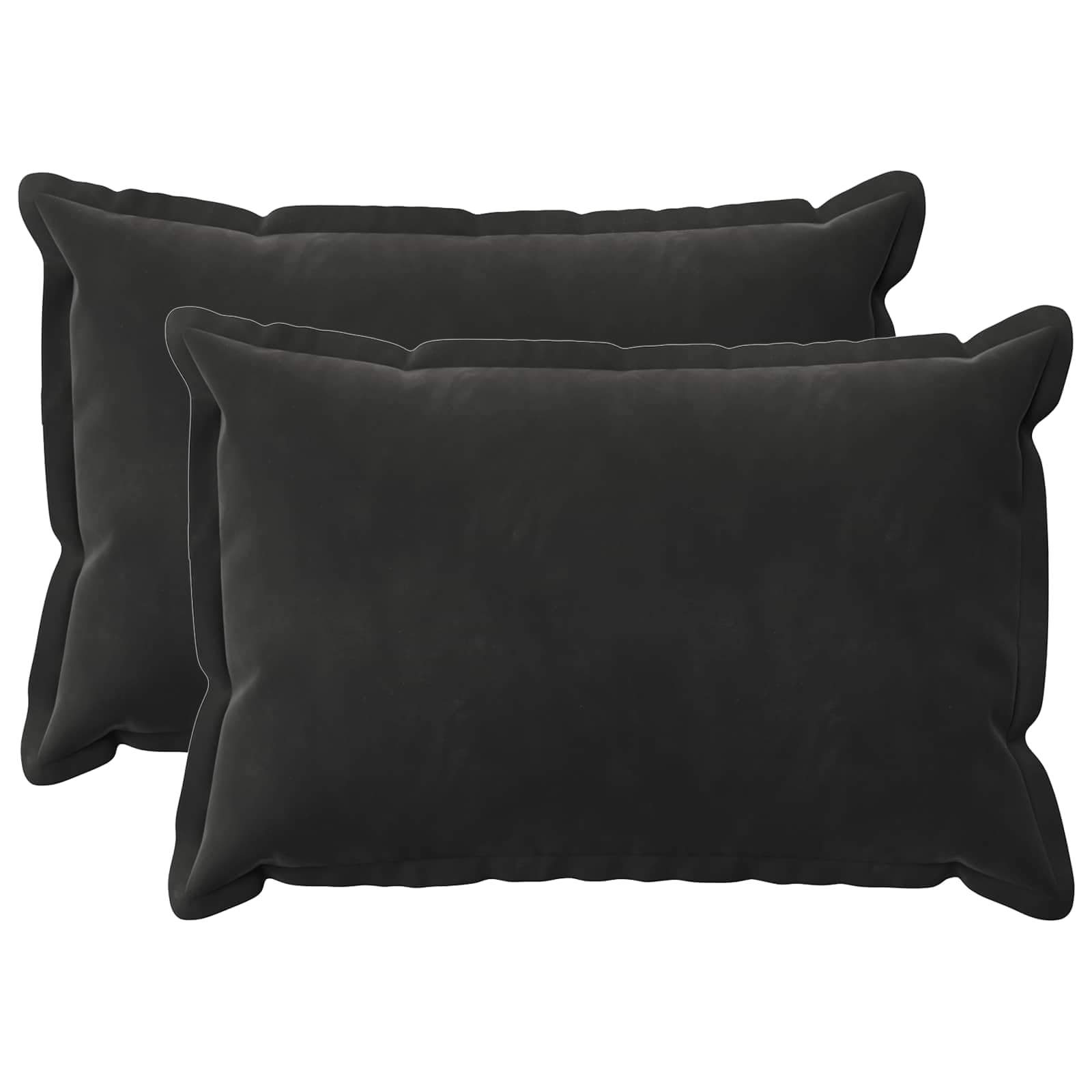 vidaXL Cushion Cover 2 pcs HOUTEN Black 50 x 80 cm Velvet