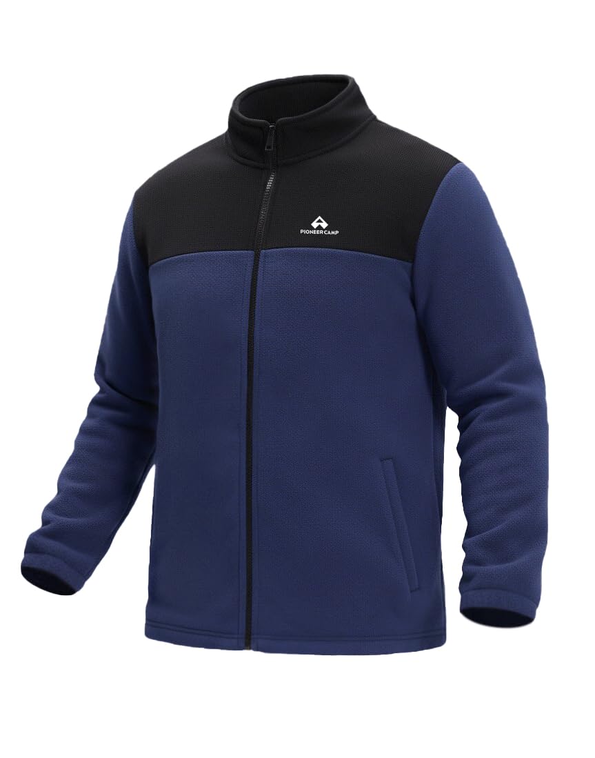 Pioneer Camp Men's Polar Fleece Jacket Full Zip Heavyweight 400GSM Hiking | Windproof Fle…