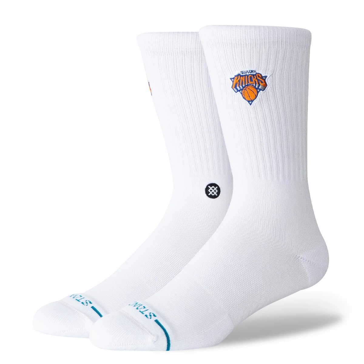 Stance New York Knicks Unisex Team Logo Graphic Casual Crew Socks, Team Crest/White, Large