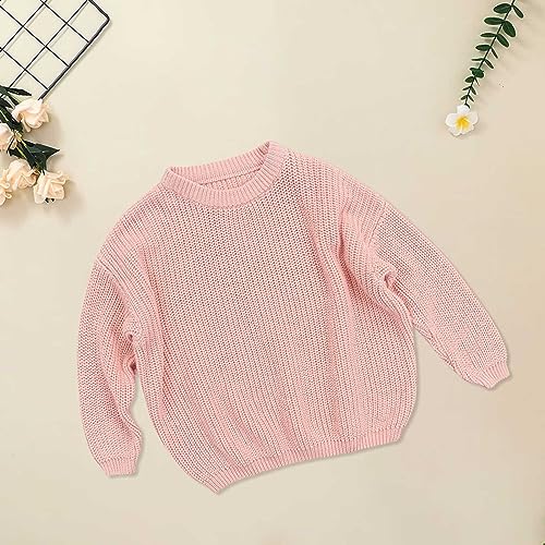 Boys Girls Cable Knit Sweater Kids Unisex Spring Fall Long Sleeve Crewneck Solid Knitted Pullover Sweatshirt3