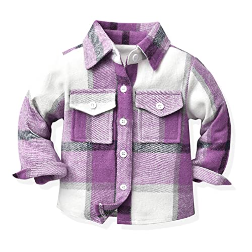 Plaid Flannel Cardigan Shirt Jacket for Toddler Boys Button Down Lapel Long Sleeve Shacket Kids Boys Soft Cotton Outwear2