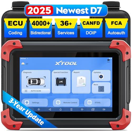 XTOOL D7 OBD2 Scanner Bidirectional Scan Tool, 2025 Scanner for Car, FCA Autoauth, CANFD/DoIP, 36+ Resets, Active Tests, All System Diagnosis, Crank Sensor Relearn, ECU Coding, 3 Years Updates