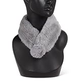 Photo Gallery abbott collection faur - sciarpa con collo in pelliccia con chiusura magnetica e pompon, colore: grigio (58,4 cm) Photo Gallery abbott collection faur - sciarpa con collo in pelliccia con chiusura magnetica e pompon, colore: grigio (58,4 cm)
