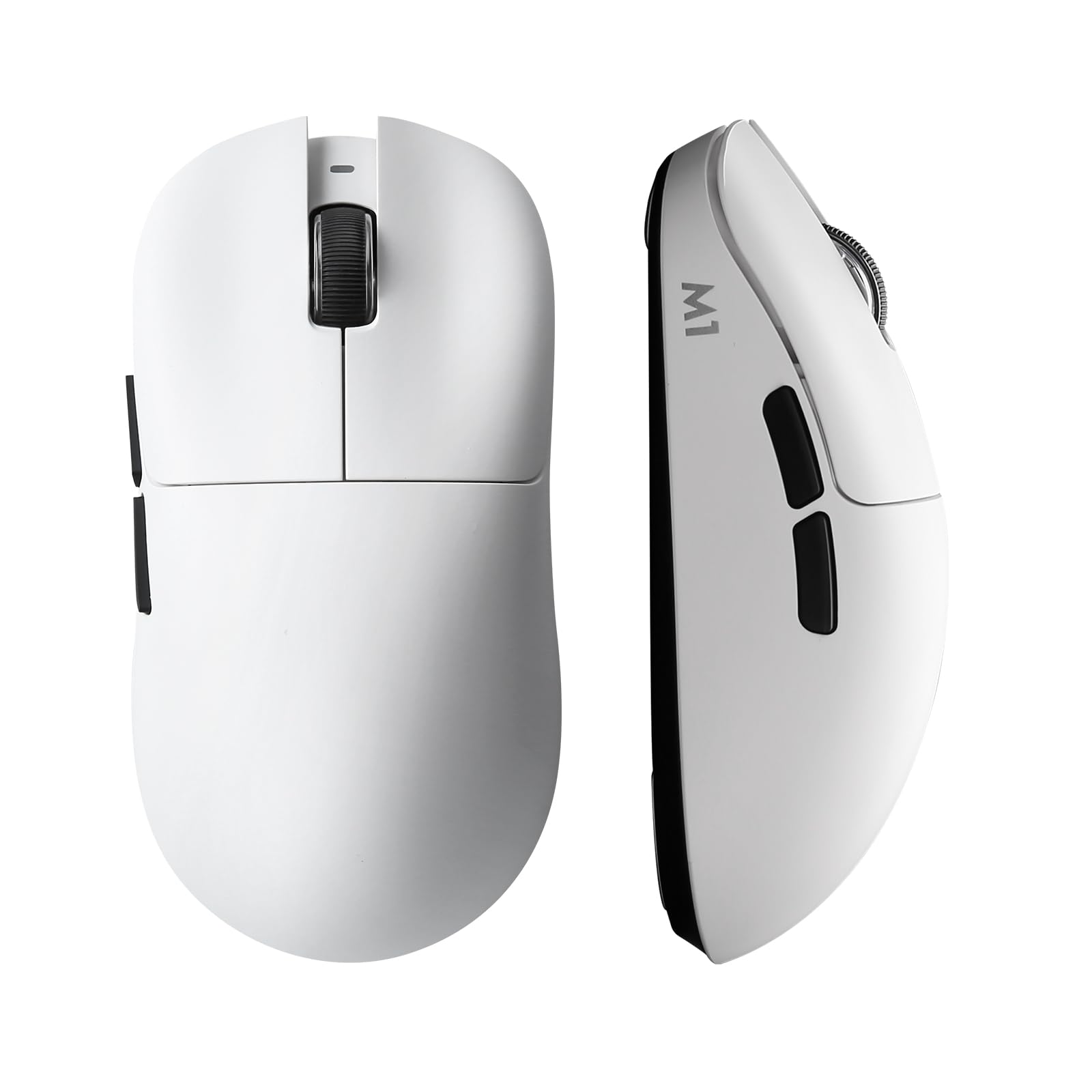 YUNZII M1 Mouse Gaming Wireless Ricaricabile, Leggero Triplo Modo Bluetooth 5.0/2.4G/USB-C per PC, 10000 DPI Regolabile, 5 Pulsanti Programmabili, Software per Windows e Mac (Bianco)