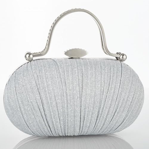 Image of Simcat Women Gold Clutch Purses Glitter Evening Handbag Pleated Evening Bag for Lady Formal Bridal Wedding Prom