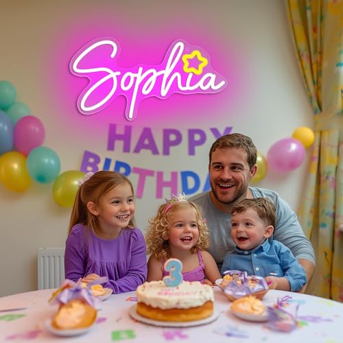Custom Neon Sign Led Neon Lights Signs Personalized Gifts for Girls Boys Birthday Kids Bedroom Accessories Home Decorations for Wall Led Signs Personalised Neon Name Signs Bar Shop Window - Image 2