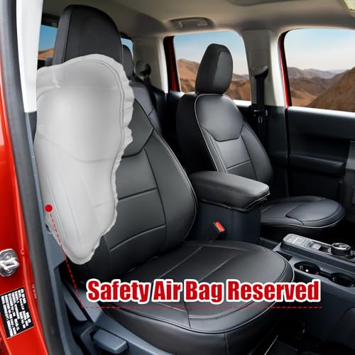 Mabett Seat Covers for Ford Maverick 5-Seat, Interior Protectors fit Maverick Accessories 2022 2023 2024 2025, Full Protection, Pu Leather (Black)