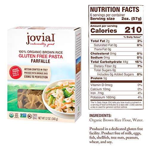 Jovial Foods, Organic Brown Rice (Farfalle Pasta,12 Oz) Pack of 3 - Thumbnail 2