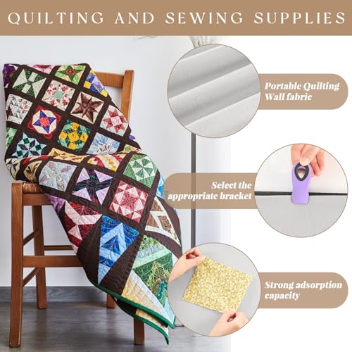 Image of Buryeah 1 Pcs Quilt Design Wall Fabrics 72 x 60 Inches, No Grid, Gray