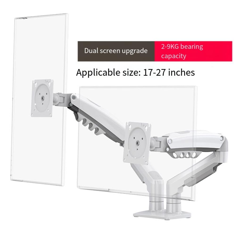 Brazo de Resorte para Monitor de Escritorio F160, Soporte para Dos Monitores de 17 A 27 Pulgadas, Brazo de Movimiento Completo, Carga de 2 A 9 Kg A