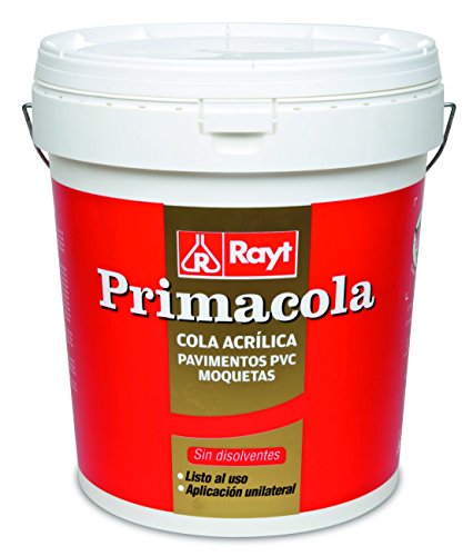 Rayt 555-42 Primacola C-15 Adhesivo acrílico especial para pavimentos de PVC, pavimentos vinílicos, moquetas, revestimientos textiles y fibras naturales. Fácil aplicación con espátula, 25kg.
