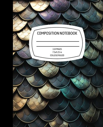 Composition Notebook: Dragon Scales | 7.5" X 9.25" | College Ruled Lined 110 Pages | Composition Notebooks For Teens & Adults | School Supplies image 2