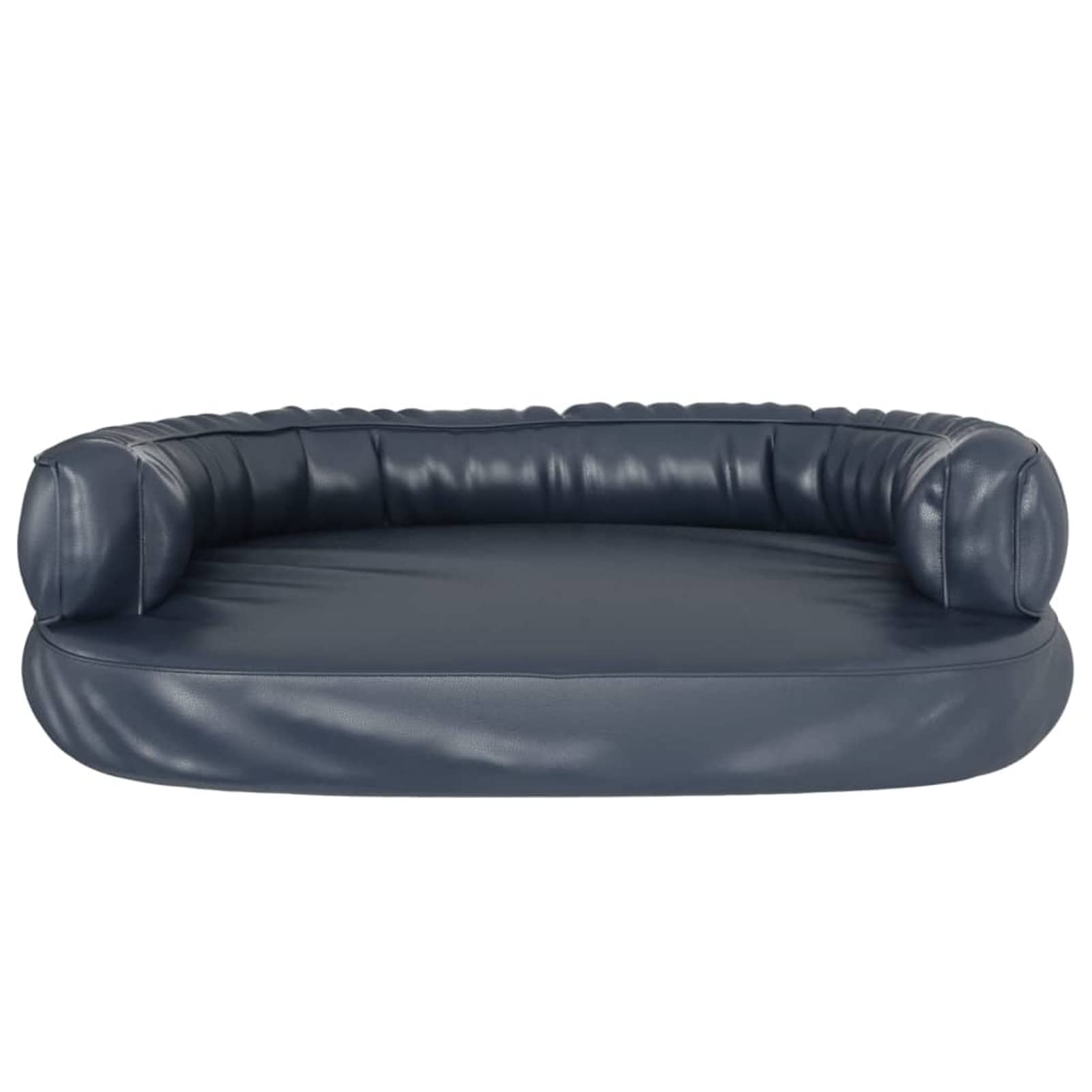 LAPOOH Ergonomisches Schaumstoff-Hundebett, Dunkelblau, 88 x 65 cm, Kunstleder, Hundebett, ergonomische Hundebett-Matratze, Hundekäfig-Bett, 171315
