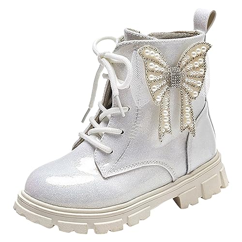 Girls Boots Kids Ankle Boots for Girls Faux Leather Booties Ankle Boot Non-Slip Girls Ankle Boots Size 2 3 4 5 6 7 8