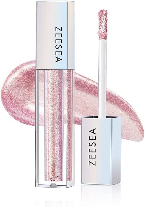 zeeseaGlitter Galaxy Colored Liquid Eyeshadow, Dazzling Shimmer Eye Makeup, High Pigmented & Long Lasting (01 Asakusa Sakura)