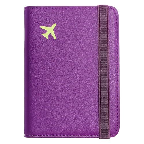 Image of ZOPPEN RFID Blocking Passport Holder for Travel - PU Leather Waterproof Lightweight Passport Cover Wallet for Women Men, Travel Organizer with Card Slots for Airline Tickets & Passport Book, Purple