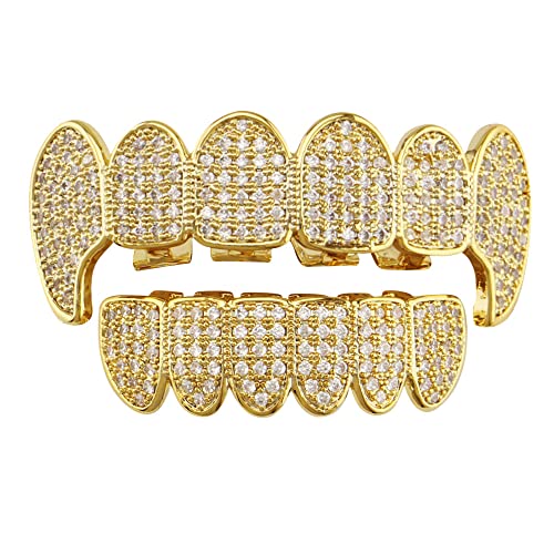 Grillz de Hip Hop Chapados en Oro 18K para Dientes
