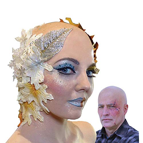 image for PACETAP 2 PCS Makeup Latex Bald Caps Unisex Bald Head Wig Cap for Adul