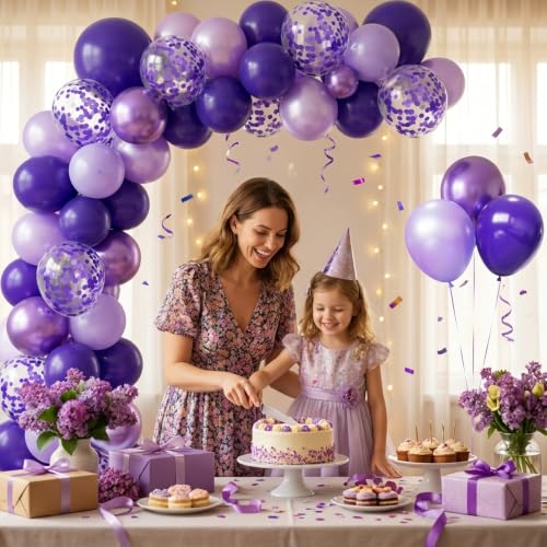 Image of Purple Balloons Arch Kit,130pcs Light Purple Balloon Garland