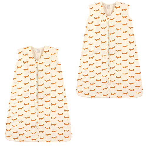 Image of Touched by Nature Baby Organic Cotton Sleeveless Wearable Sleeping Bag, Sack, Blanket, Fox 2-Pack, 18-24 Months