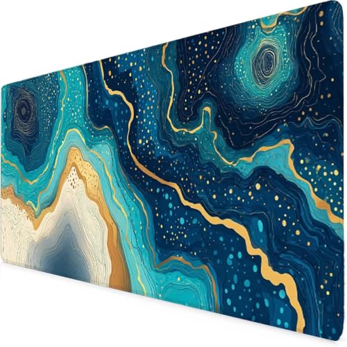 Tapis de souris gaming haute précision vitesse bleu marbre