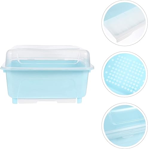 Miniatura 8 de HANABASS Escurridor de platos y tabla de drenaje con cubierta de tapa, bandeja de secado de platos, bandeja de secado de platos, escurridor de