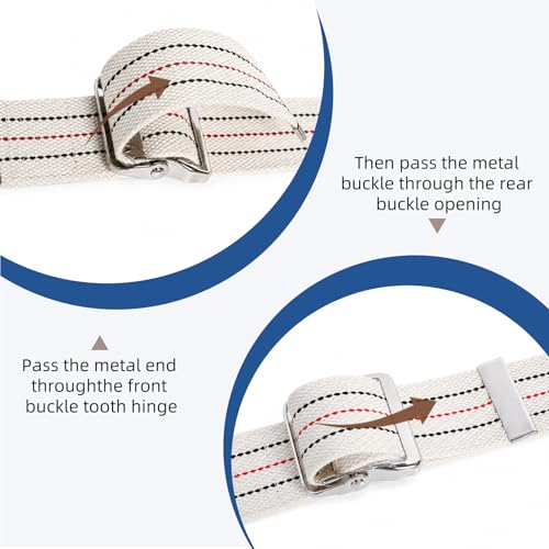 Image of Gait Belt for Seniors 63 Inch with Sturdy Metal Buckle - Adjustable Physical Therapy Strap Transfer & Walking Assist Belt Safety Belt for Elderly Disabled Caregivers, Nurses, Physical Therapists