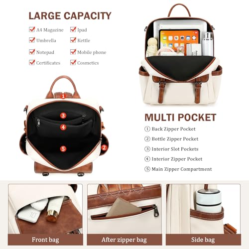 Image of AGLOD Backpack Purse for Women PU Leather Back Packs Designer Ladies Shoulder Bag Fashion Faux Work Travel Handbags